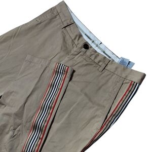Burberry | Nova Check | Nylon Webbed | Tan Chinos with Stripe